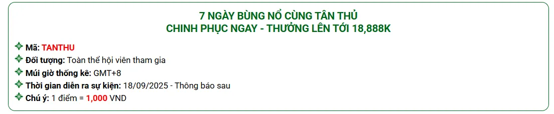 Thể lệ chương trình thưởng tân binh QQ88